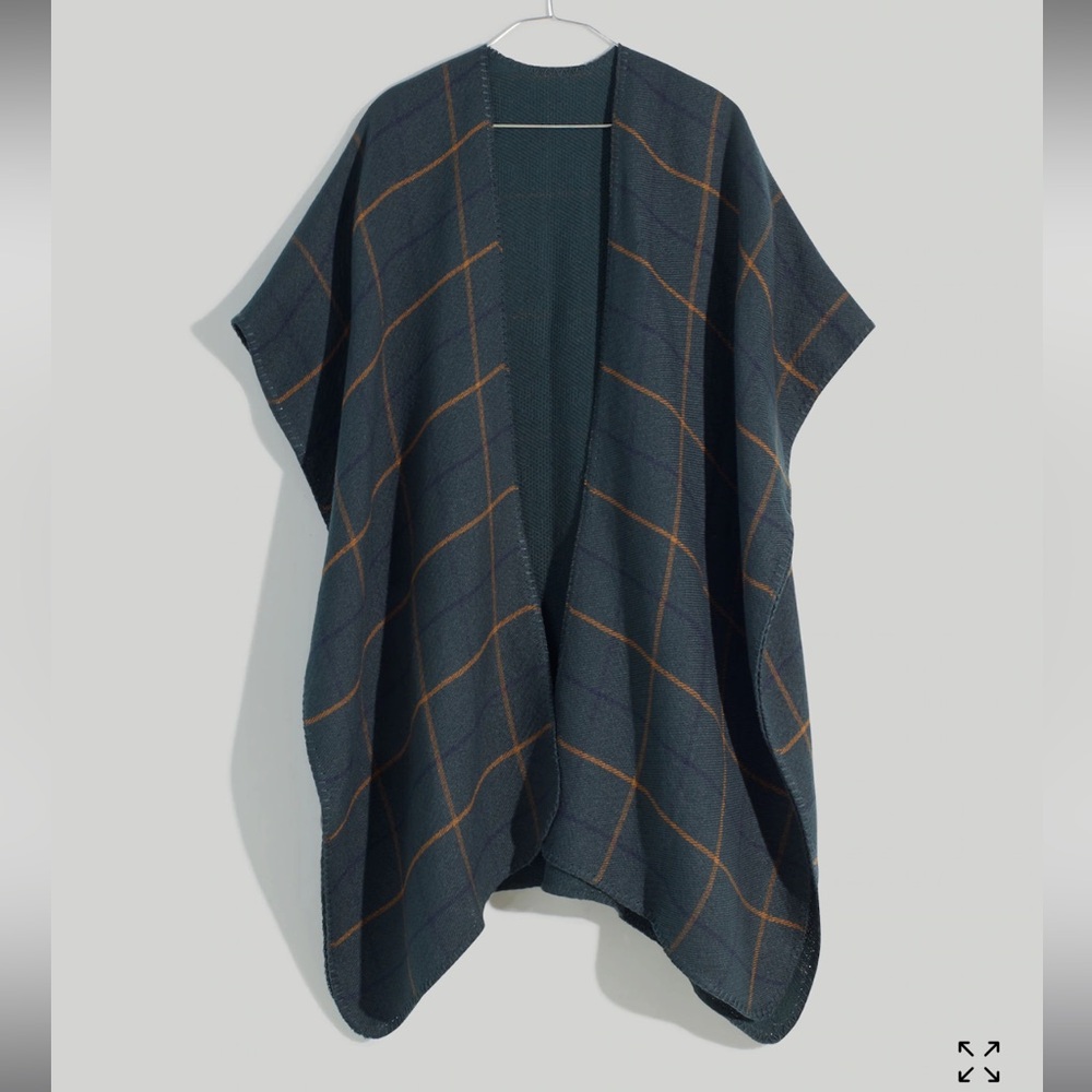 Madewell Reversible Poncho Wrap Women’s One Size Plaid